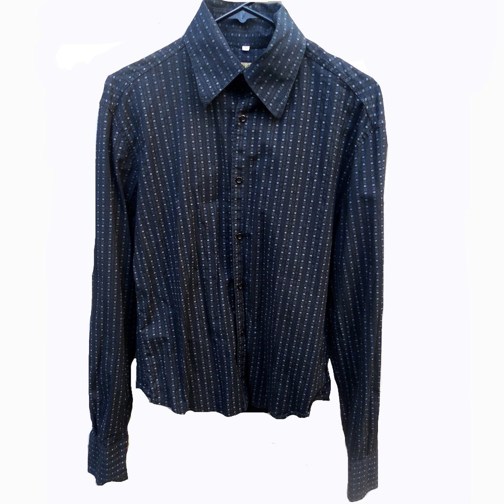 MKY mens long sleeve pattern button down M